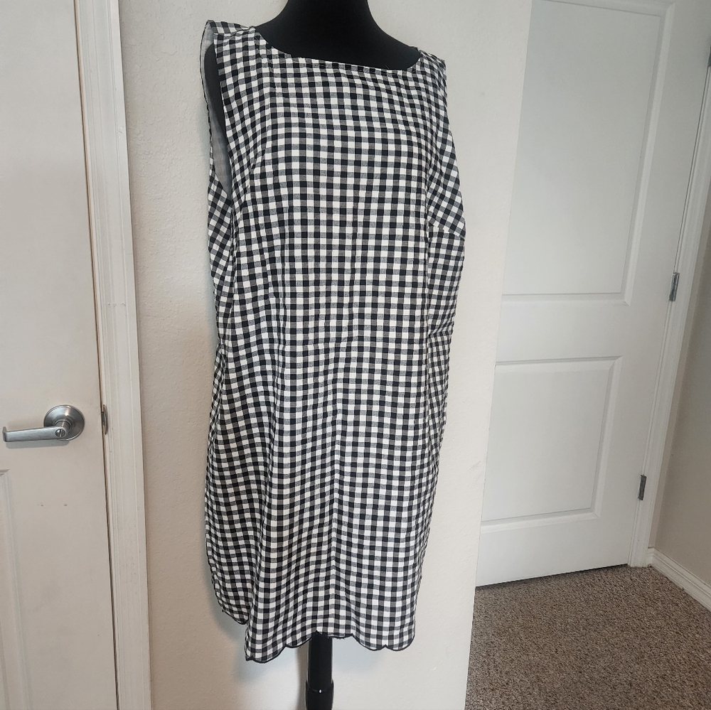 Charlie Paige Monochrome Checkered Midi Dress